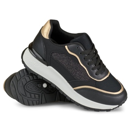 Fényes fekete női tornacipő 1 Fényes fekete női tornacipő 1