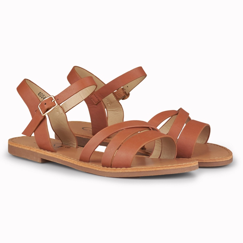 Lila női barna lapos szandál 2