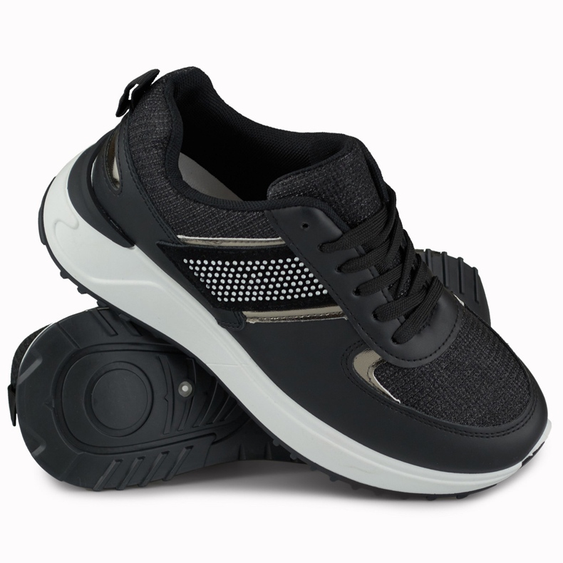 Női fekete alkalmi sportcipő 1