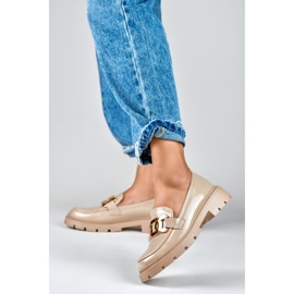 Bézs brogues arany díszítéssel 2 Bézs brogues arany díszítéssel 2