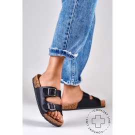 Fekete kényelmes női papucs 1