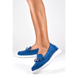 Női sötétkék naplopó alacsony emelvényen 2