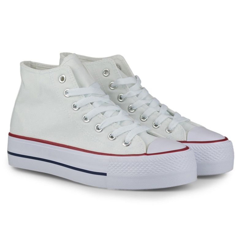 Női fehér tornacipő a boka felett 1