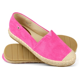 Női rózsaszín velúr espadrillák 1