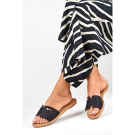 Denly klasszikus női lapos papucs fekete 1 Denly klasszikus női lapos papucs fekete 1