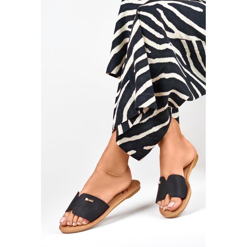 Denly klasszikus női lapos papucs fekete 1 Denly klasszikus női lapos papucs fekete 1