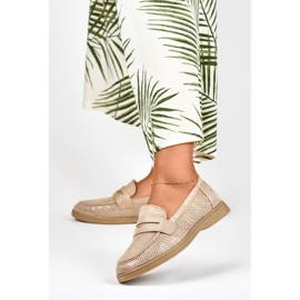 Női áttört cipő arany fényű bézs 2 Női áttört cipő arany fényű bézs 2