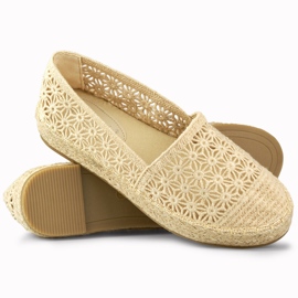 Női csipke bézs espadrillák 1