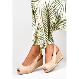 Női bézs velúr ékes espadrillák 1