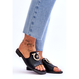 Bőr Papucs Kényelmes Cipők S.Barski KV-2775-32 Fekete 7