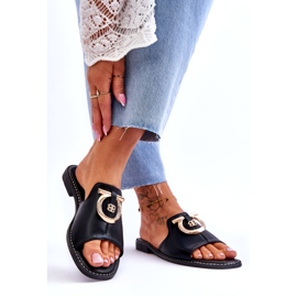 Bőr Papucs Kényelmes Cipők S.Barski KV-2775-32 Fekete 2