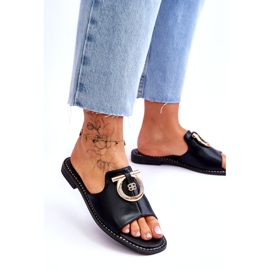 Bőr Papucs Kényelmes Cipők S.Barski KV-2775-32 Fekete 3