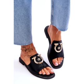 Bőr Papucs Kényelmes Cipők S.Barski KV-2775-32 Fekete 4