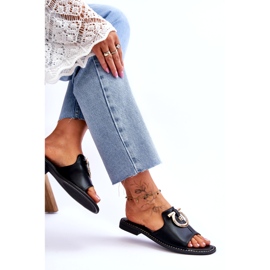 Bőr Papucs Kényelmes Cipők S.Barski KV-2775-32 Fekete 5