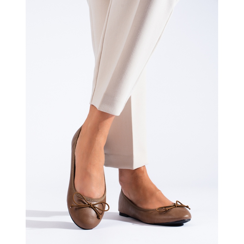 Női barna balerinák Shelovet masnival 1