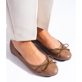 Női barna balerinák Shelovet masnival 2