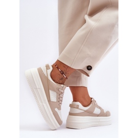 FJ1 Női sportcipők hatalmas platformon, bézs színű Belisso 2