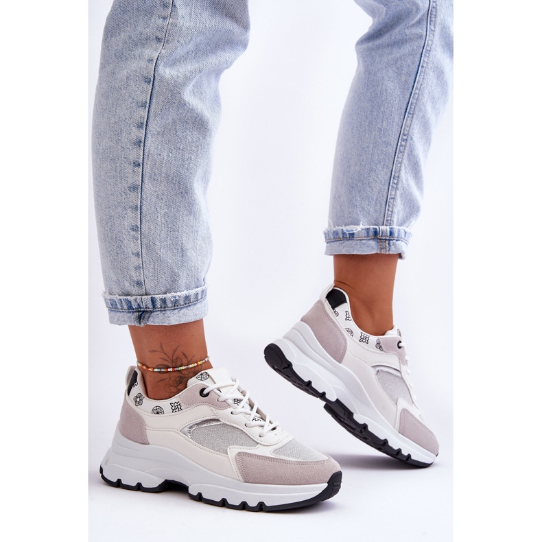 PM1 Fűzős Sportcipő Fehér Escape Platformon 2