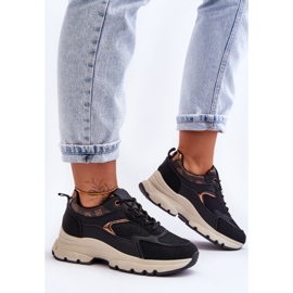 PM1 Fekete Escape fűzős platformú sportcipő 1