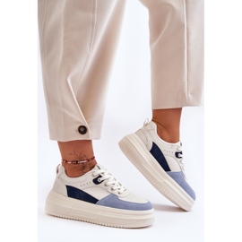 FJ1 Női sportcipők egy hatalmas platformon, fehér és kék Gemma 1