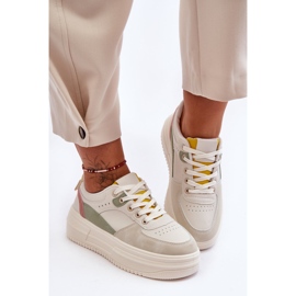 FJ1 Női sportcipők egy hatalmas platformon, tarka Gemma fehér 1