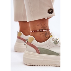 FJ1 Női sportcipők egy hatalmas platformon, tarka Gemma fehér 2