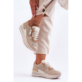 FJ1 Női sportcipő dekoratív bézs cipzárral Kairo 2