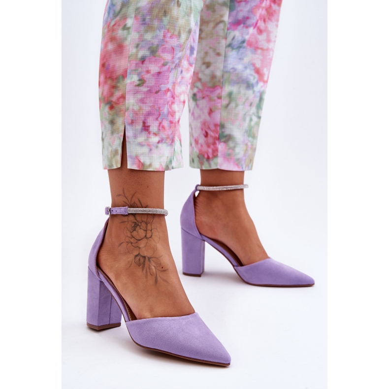 Velúr szivattyúk Cubic cirkónium lila gyémánttal ibolya 1