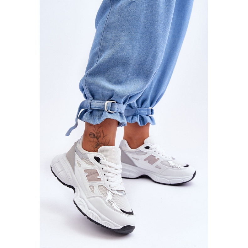 FG2 Divatos női sportcipők hálós, fehér velenceivel 1