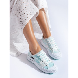 Cipők vastag kék Shelovet platformon 1