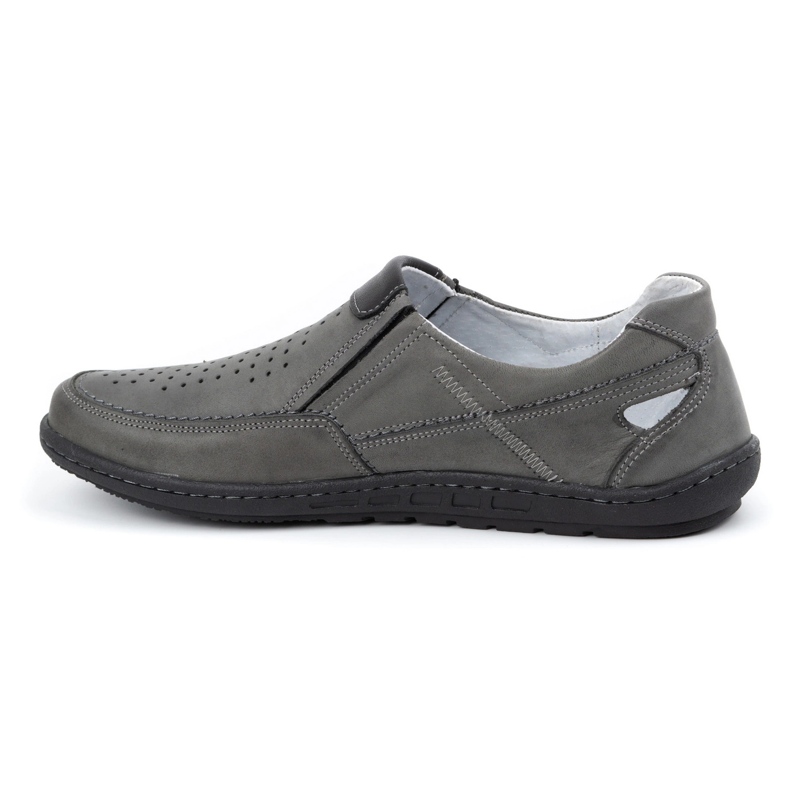 Olivier Szürke férfi bőrcipők nyárra 602 1