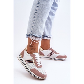 Bőr sportcipő S.Barski AL21575 fehér és rózsaszín 1