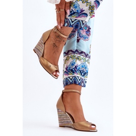 Bőr ékszandál Laura Messi 2603/784 arany aranysárga 2