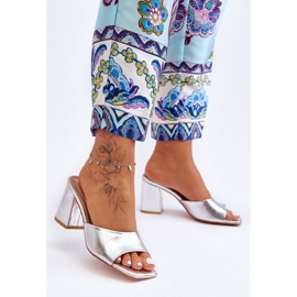 Női bőr klasszikus papucs ezüst Loara 1