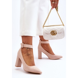 Suede Elegant Pumps Beige Gloria bézs 1