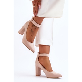 Suede Elegant Pumps Beige Gloria bézs 2