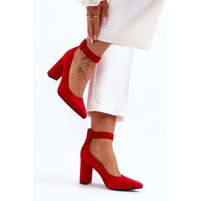 Suede Elegant Pumps Red Gloria piros 1
