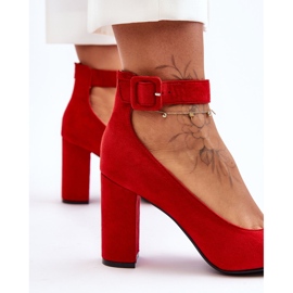Suede Elegant Pumps Red Gloria piros 2
