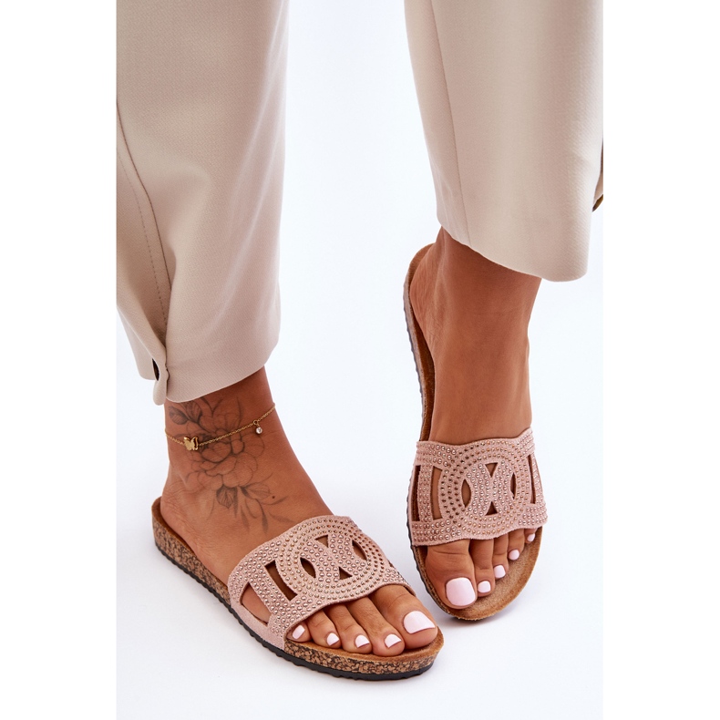 Női szegecses papucs Pink Evelins rózsaszín 1