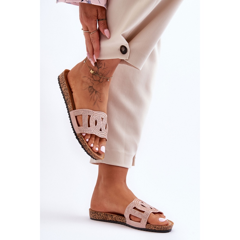 Női szegecses papucs Pink Evelins rózsaszín 2