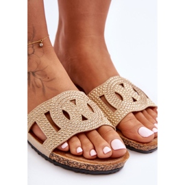 Női szegecses papucs bézs Evelins 2