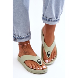 Női platform papucsok, zöld Bellitta 1