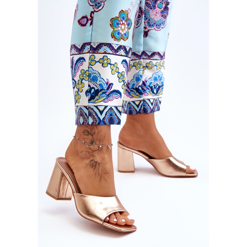 Női bőr klasszikus papucs Rose Gold Loara aranysárga 1