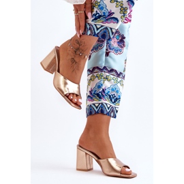 Női bőr klasszikus papucs Rose Gold Loara aranysárga 2