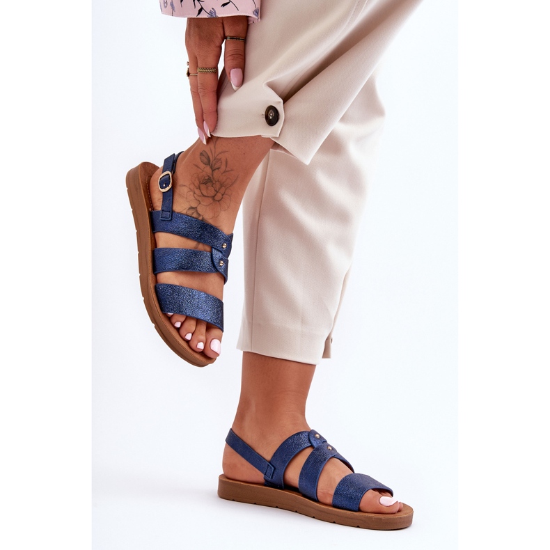 PG1 Női csillogó szandál, kék Catalia 2