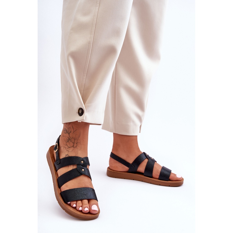 PG1 Fekete Catalia női fényes szandál 1