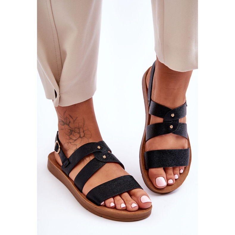 PG1 Fekete Catalia női fényes szandál 2