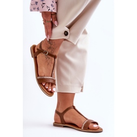 Női barna Penna Cubic cirkónia szandál 1