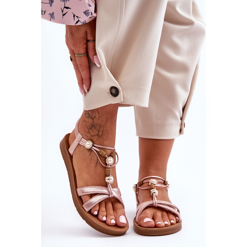 PG1 Női díszített csillogó szandál Pink Midol rózsaszín 2