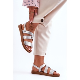 PG1 Női csillogó szandál ezüst Catalia 2